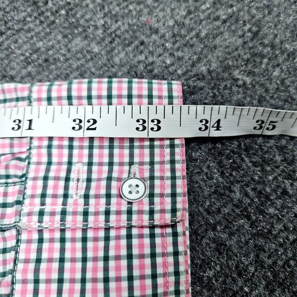 Eddie Bauer Button Down Shirt XL Pink Green Check Plaid Casual Outdoor - Picture 7 of 7